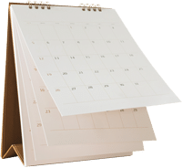 Ein Klappkalender als Freisteller