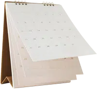 Ein Klappkalender als Freisteller